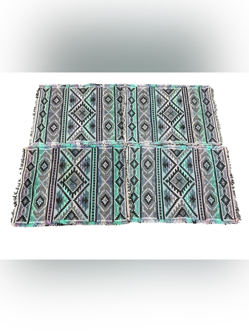 Vintage Geometric Tribal Southwest Pastel Tapestry Placemats Set of 4 Cottage